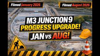 M3 Junction 9 Progress 2026 – Drone Comparison from January to August | Major Changes Revealed