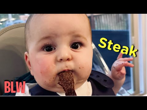 Maverick Tries Steak Baby Led Weaning