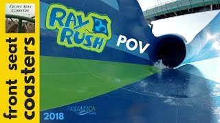 RAY RUSH Water Slide POV 4K On-Ride Aquatica Orlando SeaWorld Front Seat 2018