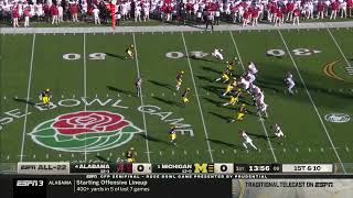 2024 CFP Semifinal-Rose Bowl Michigan vs. Alabama All 22 ESPN3 Feed