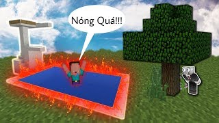 TROLL NOOB BẰNG HỒ BƠI SIÊU NÓNG 1000 ĐỘ, NOOB LÀ THÁNH ỈA TRONG MCPE | Thử Thách Troll Noob