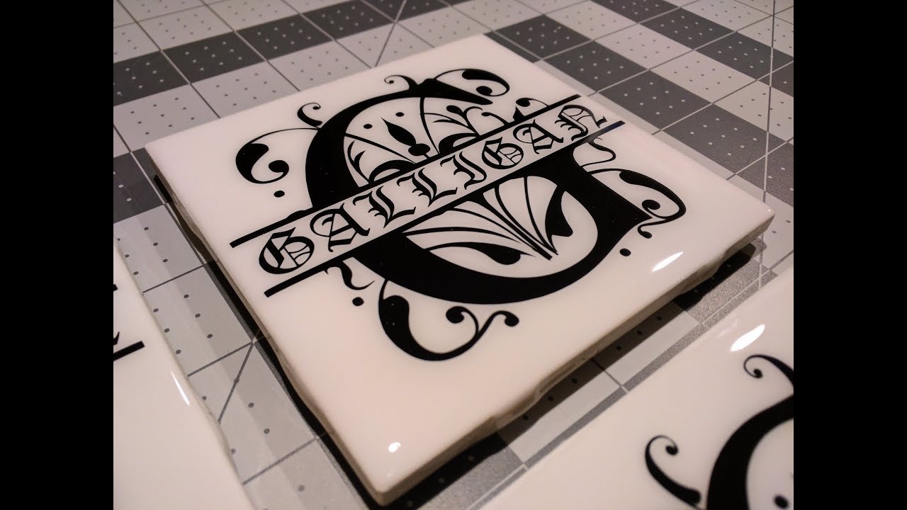 DIY Monogram Tile Coaster with epoxy resin YouTube