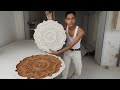Easy Gypsum Flower Design | POP Ceiling Medallion Making Process"