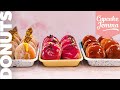 DONUTS 3 Ways! Creme Brûlée, Passionfruit & Milk Chocolate, Lime & Hibiscus | Cupcake Jemma Channel