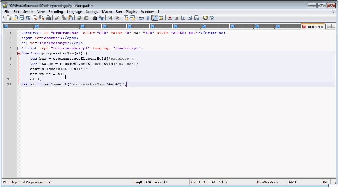 How To Make An Easy Loading Bar In Notepad++ - YouTube