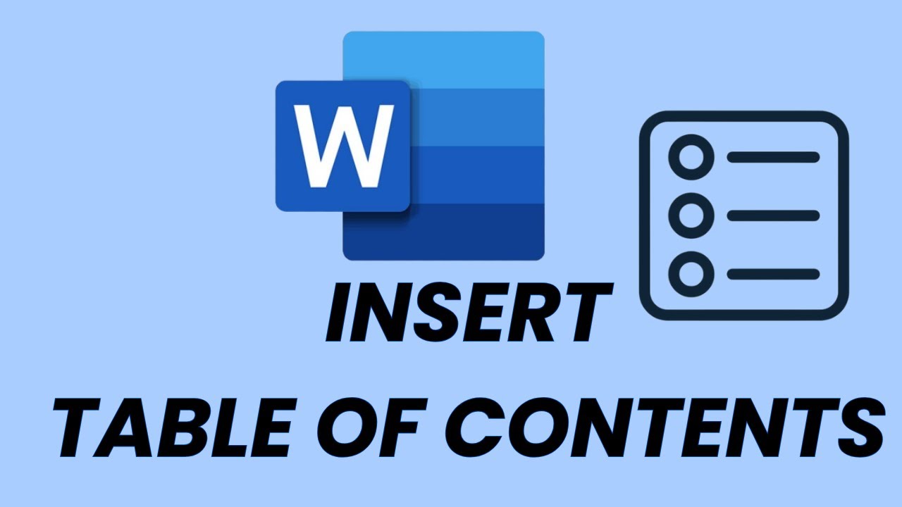 How To Insert a Table Of Contents In Microsoft Word - YouTube