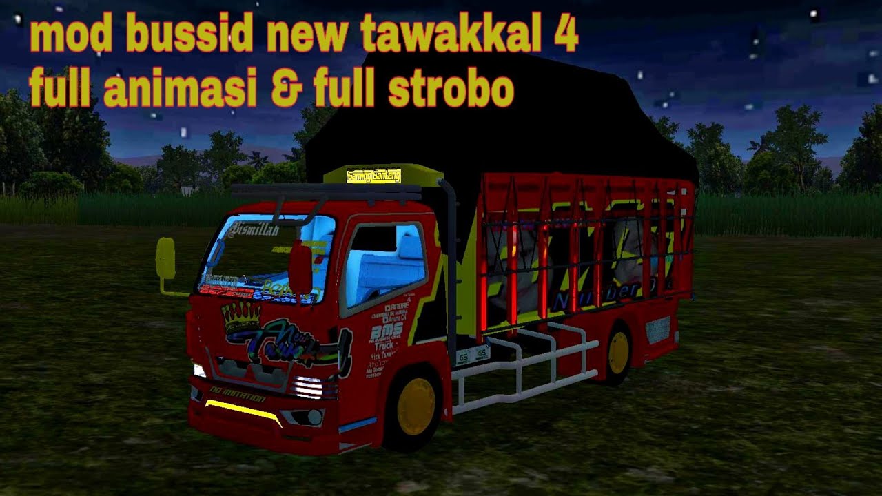 Mod Bussid New Tawakkal 4 Full Animasi & Full Strobo  Mod Bussid