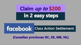 Facebook class action lawsuit and settlement  claim up to $200 in 2 easy steps