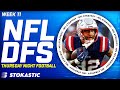 Jets vs Patriots Showdown Strategy TNF Week 11 DFS Picks | NFL DFS Strategy