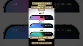 Iphone 15 With Dynamic Island, Iphone 16 With Punch Hole Design, Iphone 17 With Under Display Camera