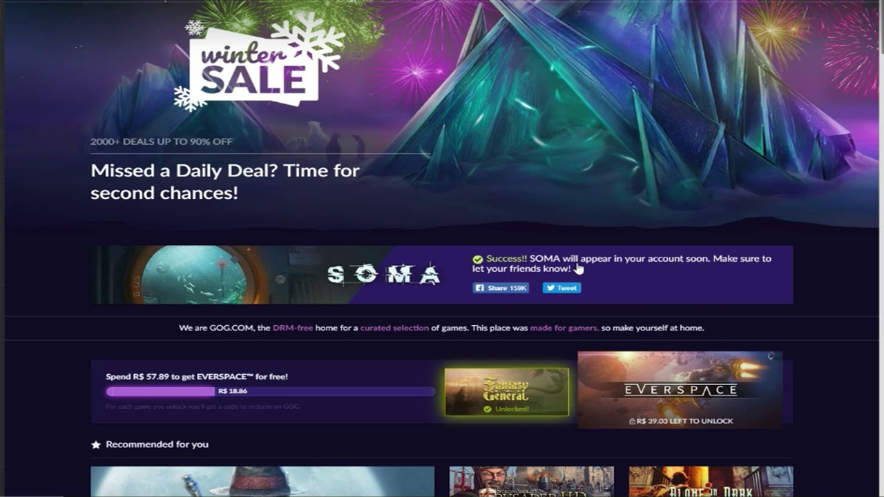 Soma Game free on the house GOG Galaxy