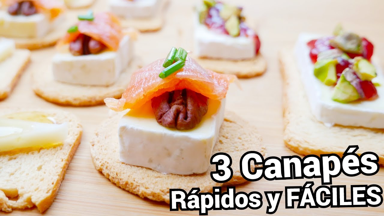 3 APERITIVOS CON QUESO 🍣😍 CANAPÉS RICOS y FÁCILES prepáralos PARA NAVIDAD Y FIESTAS