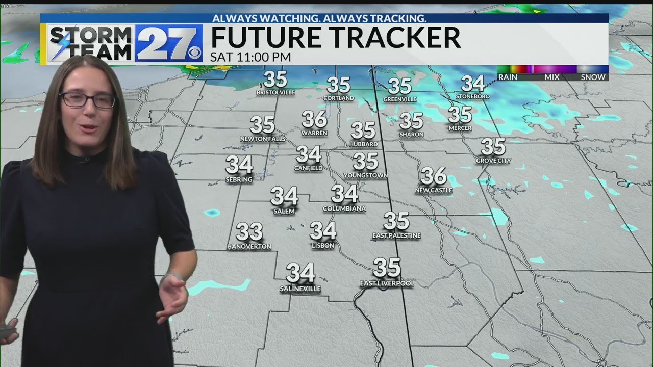Cold temperatures and chances for snow showers stick around - YouTube