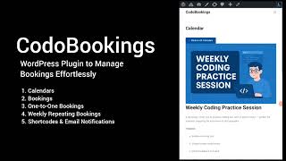 CodoBookings WordPress Plugin Tutorial - Complete Booking Management System Demo