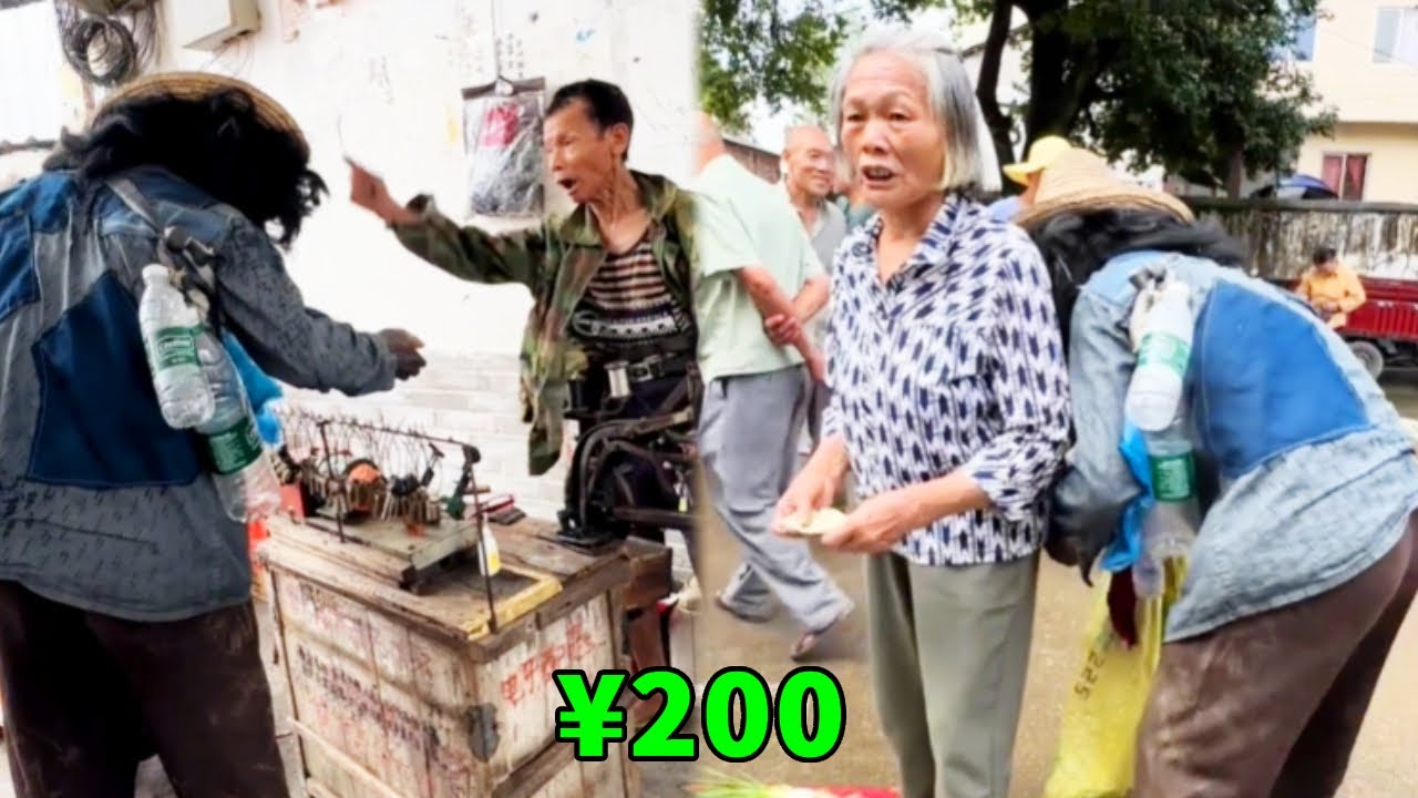 阿義假扮乞丐上街乞討，配鑰匙師傅將他恐嚇趕走，還好遇阿婆施捨阿義！ 【阿義走鄉村】#Farm #tour #drama #正能量