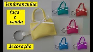 Lembrancinha de aniversario fácil – chaveiro bolsinha em E.V.A