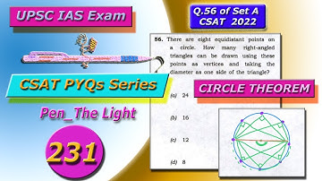 There are eight equidistant points on a circle. How many right | CSAT PYQs Series | Pen_TheLight