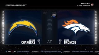 Madden NFL 17 Game of The Week (Week 8): Chargers (4-3) at Broncos (6-1) (10/30/2016)
