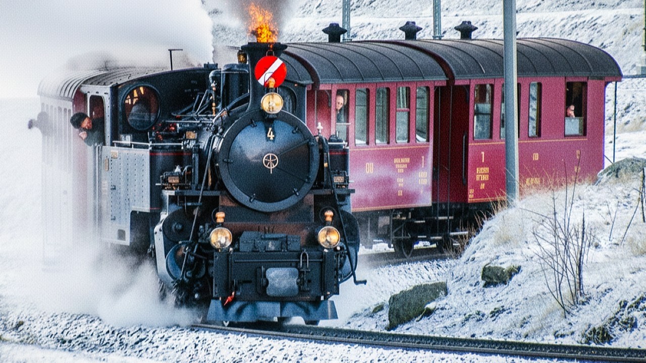 RARE TRAIN SPECTACLE – DFB COGWHEEL STEAM TRAIN CONQUERS SWITZERLAND’S OBERALPPASS