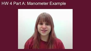 HW 4 Part A Process Dynamics and Controls: Manometer Example