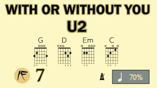 🎸 • U2 • WITH OR WITHOUT YOU • 🎶 • ARPÈGE GROUPES DE 8 NOTES ⏱️ x70 • ⭐⭐