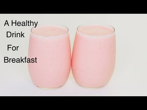 fresh-strawberry-smoothie-recipe,-very-healthy-drink-for-breakfast