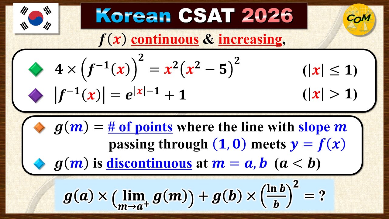 Honestly NOT That Difficult For The LAST Problem [Korean CSAT 2026]