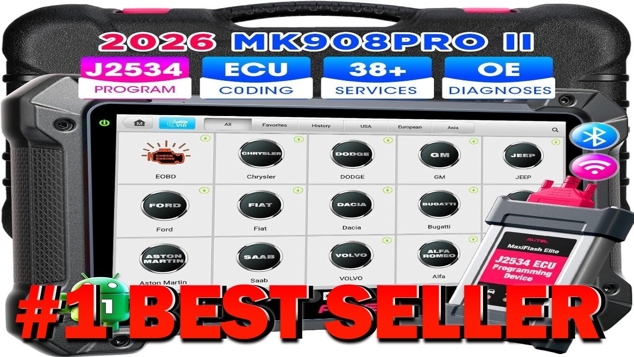 Диагностический инструмент сканера Autel Maxicom MK908 Pro II 2026 J2534 как MS908S - B07MV26KVM