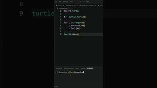 How to Draw Hexagon in Python Turtle ⬡ #shorts #python #coding Guide
