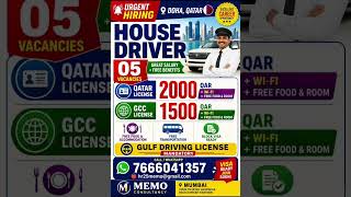 We Have Opening for House driver Driver Job Gulf - Doha, Qatar #qatarjobs #gulfjobs #saudijobs