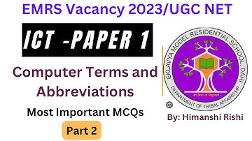 ICT lImportant Computer Terms ans Abbreviations lComputer Full Forms l EMRS l Computers Terms l emrs