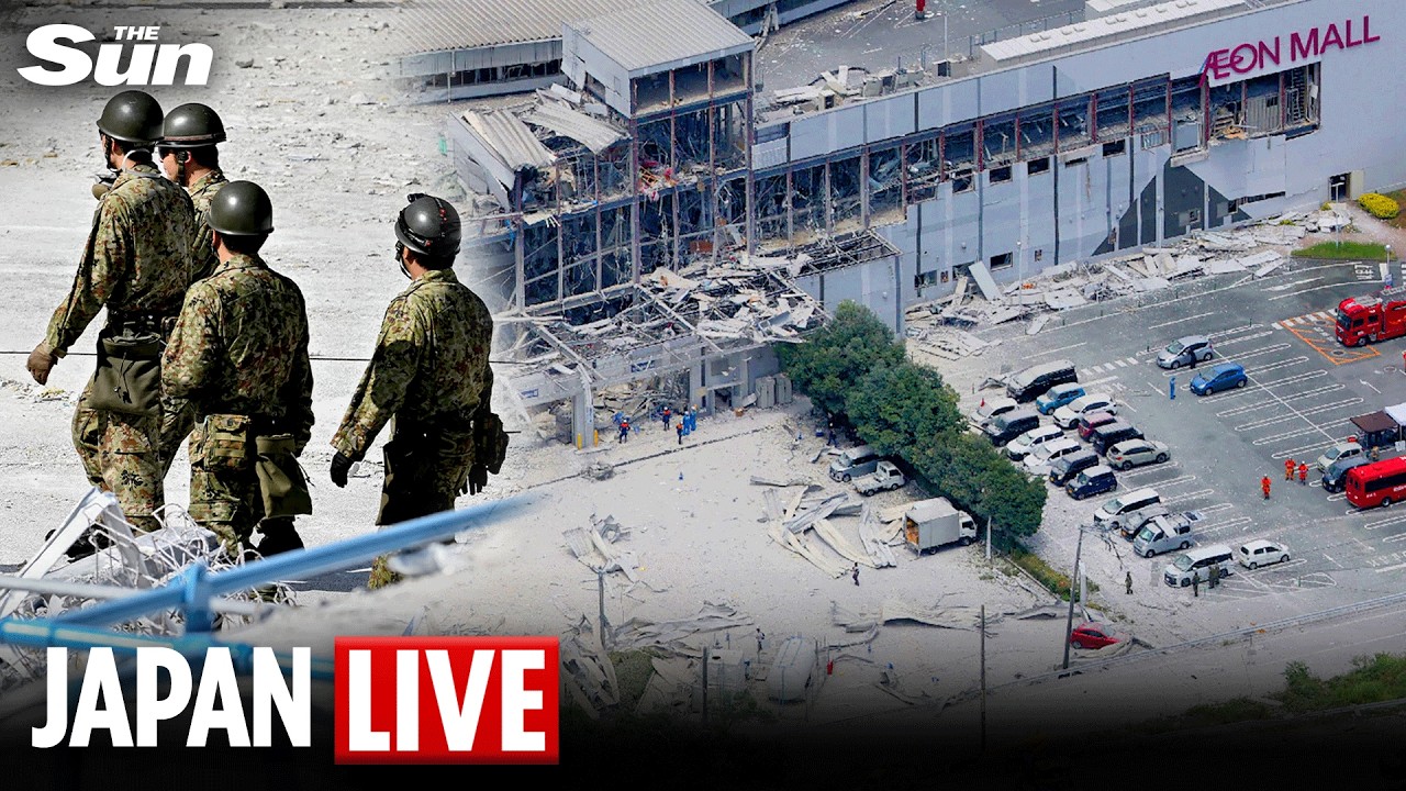 LIVE: View of collapsed Aeon Mall following 7.1 magnitude earthquake in Japan