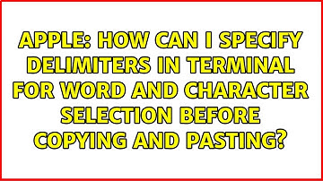 How can I specify delimiters in Terminal for word and character selection before copying and...