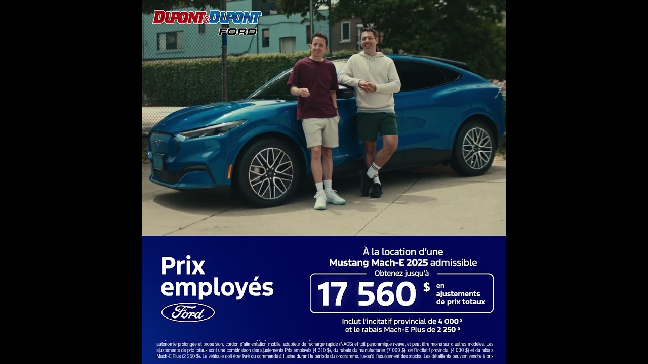 Prix Employés Ford Mustang Mach E 2025 Dupont & Dupont Ford à Gatineau
