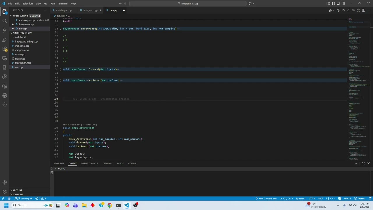 Lora (low rank approximation) layer in c++ - forward