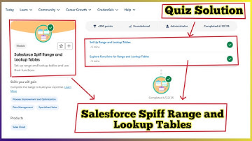 Salesforce Spiff Range and Lookup Tables | Salesforce Trailhead | Quiz Solution