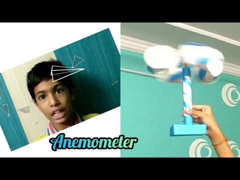 How to make anemometer at home easily||school project anemometer ||simple wind speed project