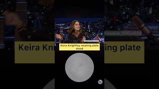 Keira Knightley Wearing Plate Stand At Jimmy Fallon Show