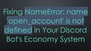 Fixing NameError: name 