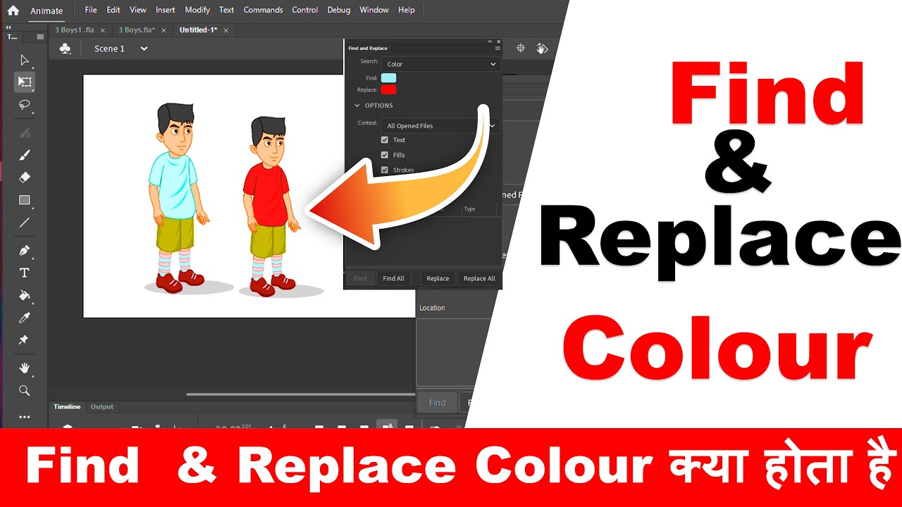Find and Replace Color in Adobe Animate? | How to Create a 2D Animation ...