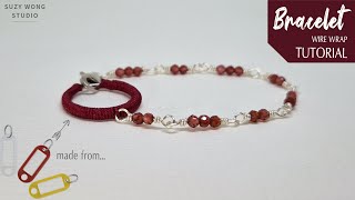 The bracelet is made with the ring of a key tag| Easy Wire Wrap Bracelet Tutorial| How to make