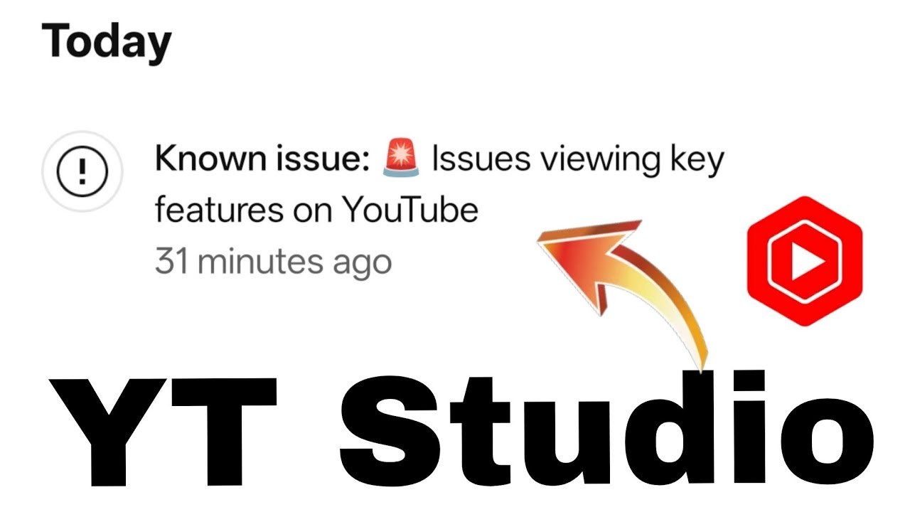 Known Issue 🚨 Issues viewing key features on YouTube | yt studio problem