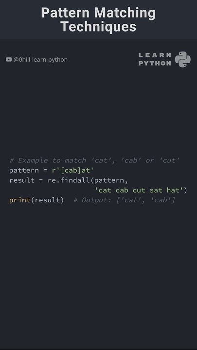 Pattern Matching Techniques in Python using Regular Expressions # ...