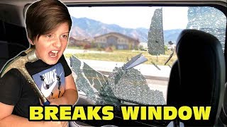 Kid Breaks Mom's Car Window With Hammer! - Dad Swears! - EMOTIONAL VIDEO