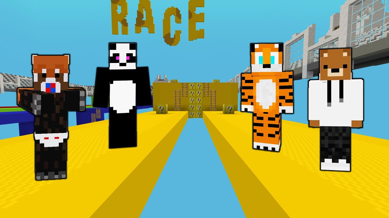 OVIDIU si NOCIV vs COSTIN si CATALIN pe LUCKY BLOCK RACE!