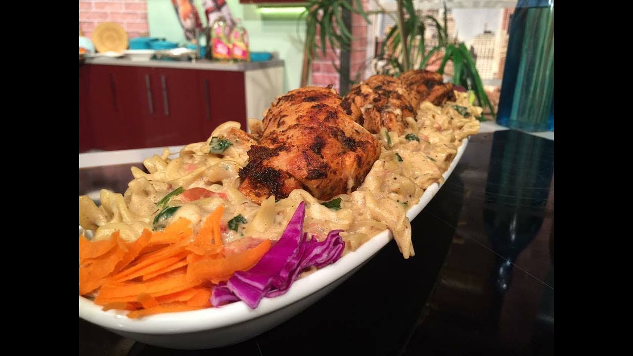 طريقه عمل بروسكيتا الايطالي ودجاج ومكرونه كريمي ايطالي من غفران كيالي في هيك نطبخ