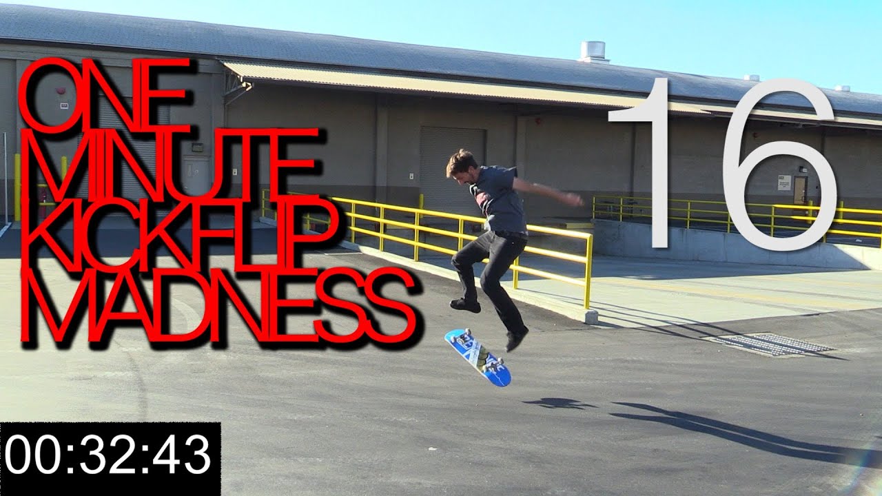 please cartoon ONE MINUTE KICKFLIPS