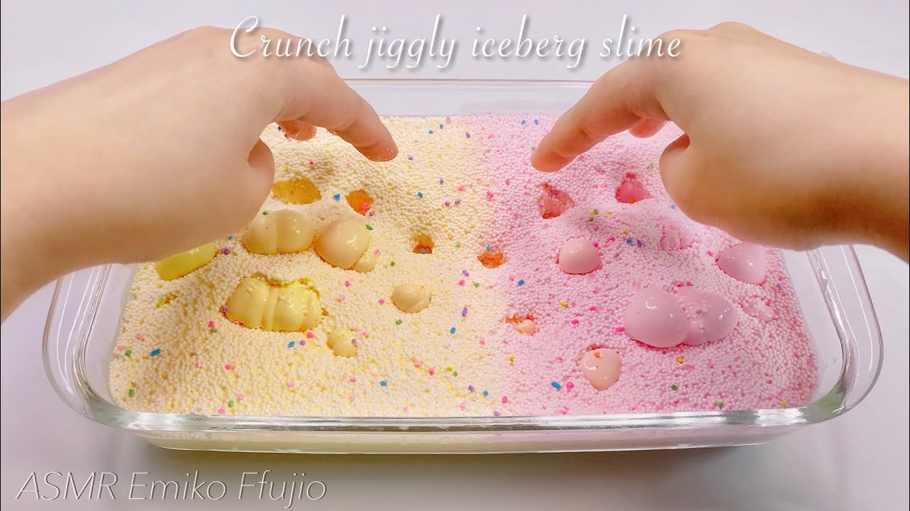 POPで可愛い 全色欲しくなる\tHermes\tFunny Ice Creamツイリー ASMR】🧁たぷたぷアイスバーグスライム🍌【音フェチ】Crunch