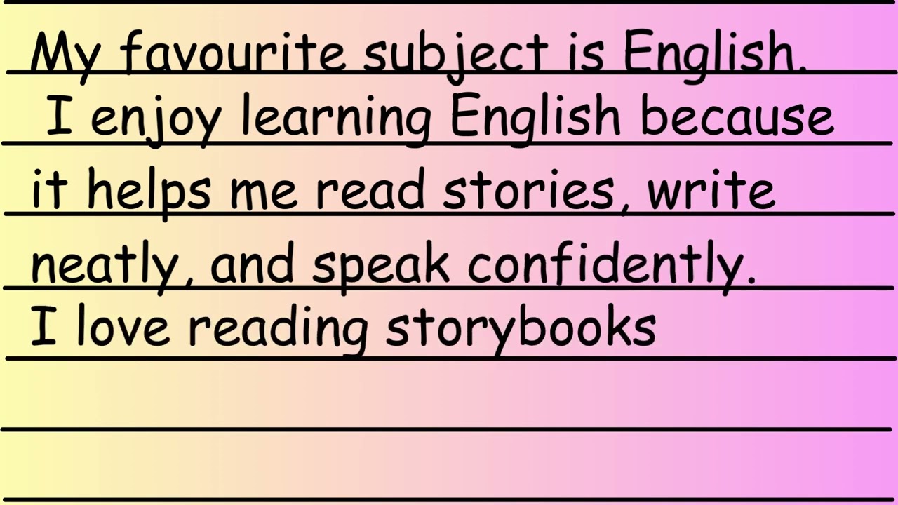 My Favourite Subject || Paragraph for Kids