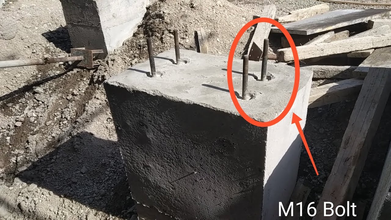 Reinforced Concrete Foundation With Metal Anchor Bolts, 59 OFF